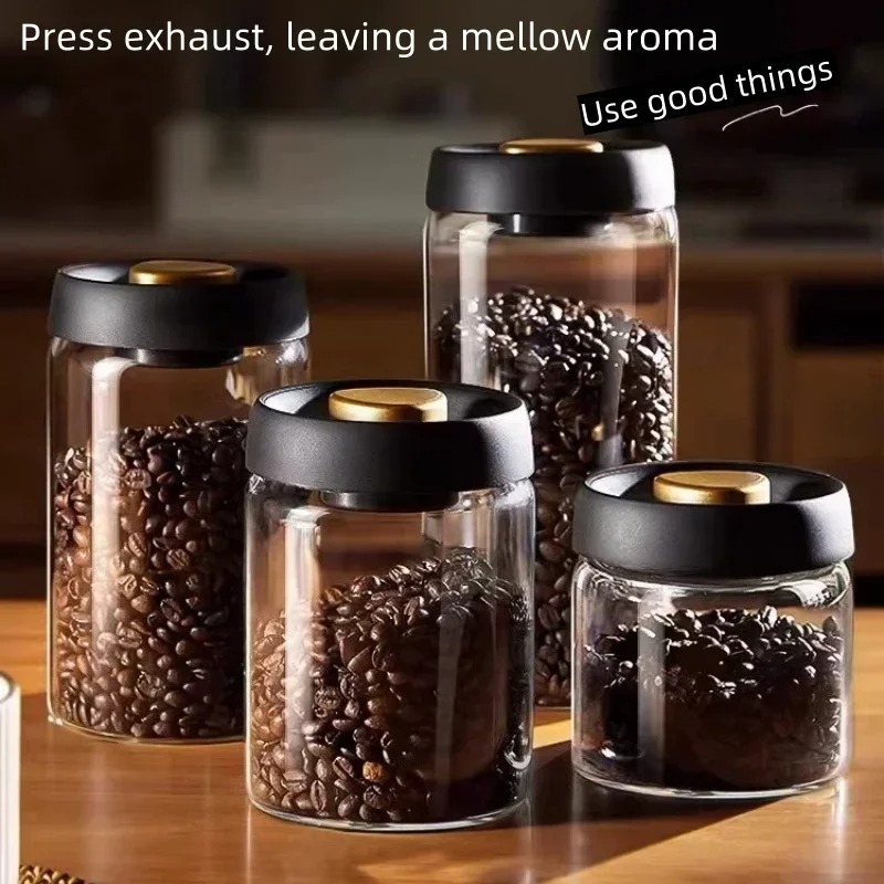 Coffee Tea Containers - جرة قهوة يدوية مختومة بالفراغ، حاوية