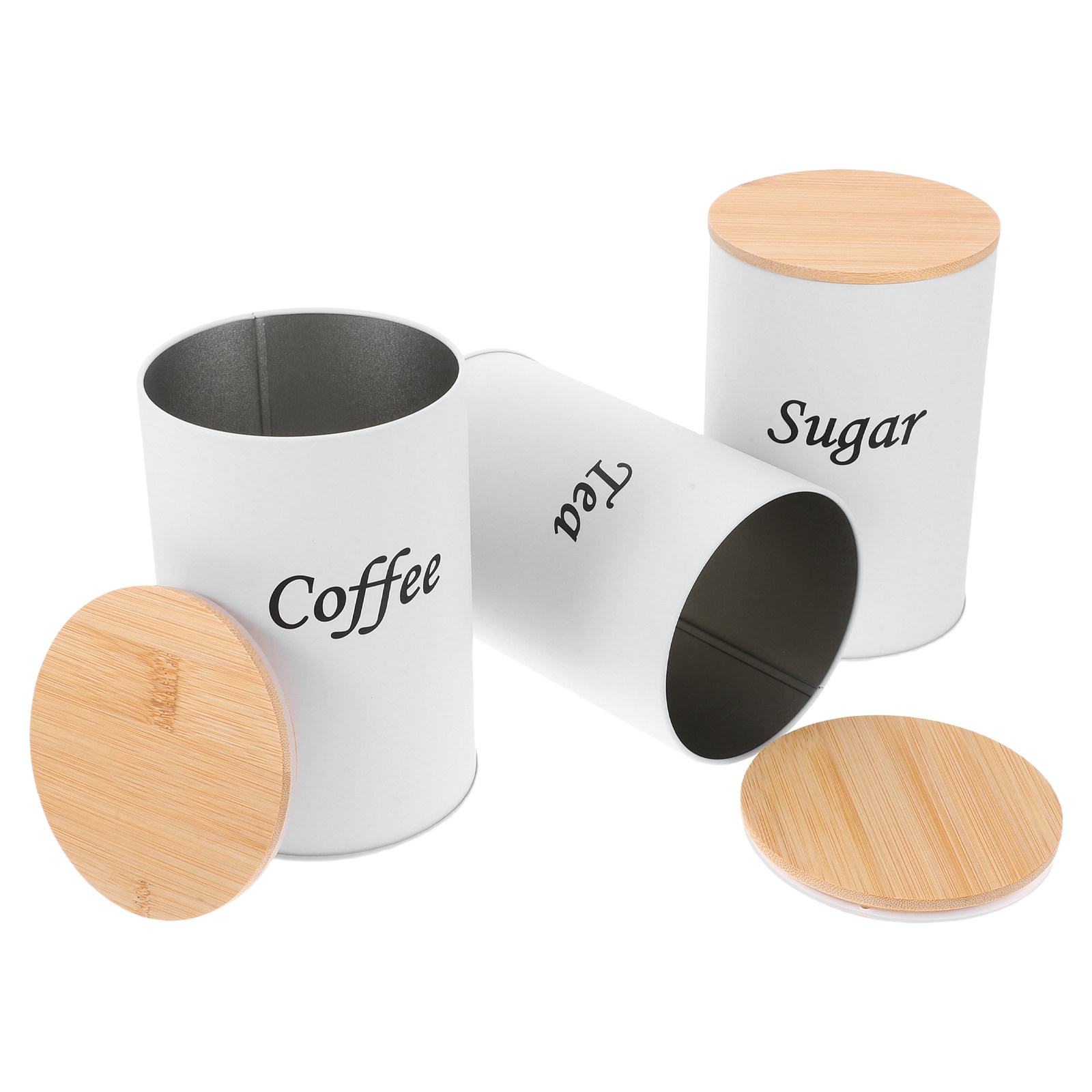 Canister Coffee Sugar Tea - 3 قطع علب تخزين محكمة الإغلاق
