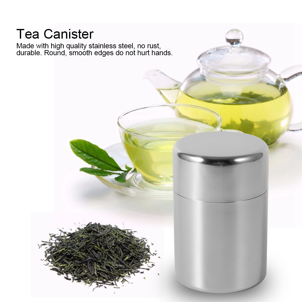 Canister Coffee Sugar Tea - علبة شاي من الفولاذ المقاوم للصدأ،