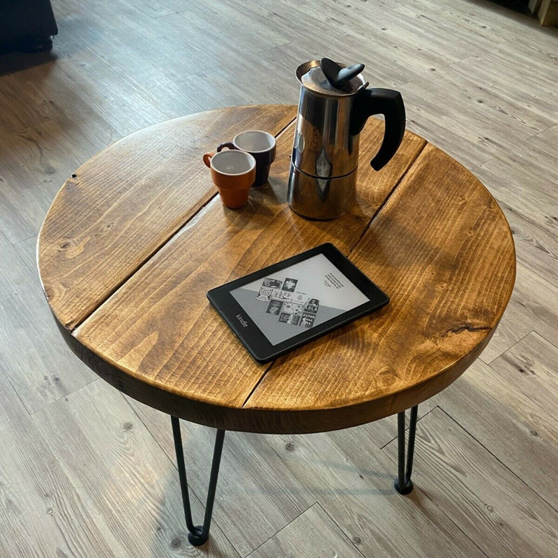 Coffee Tea Lounge - طاولة قهوة مستديرة حديثة من الخشب