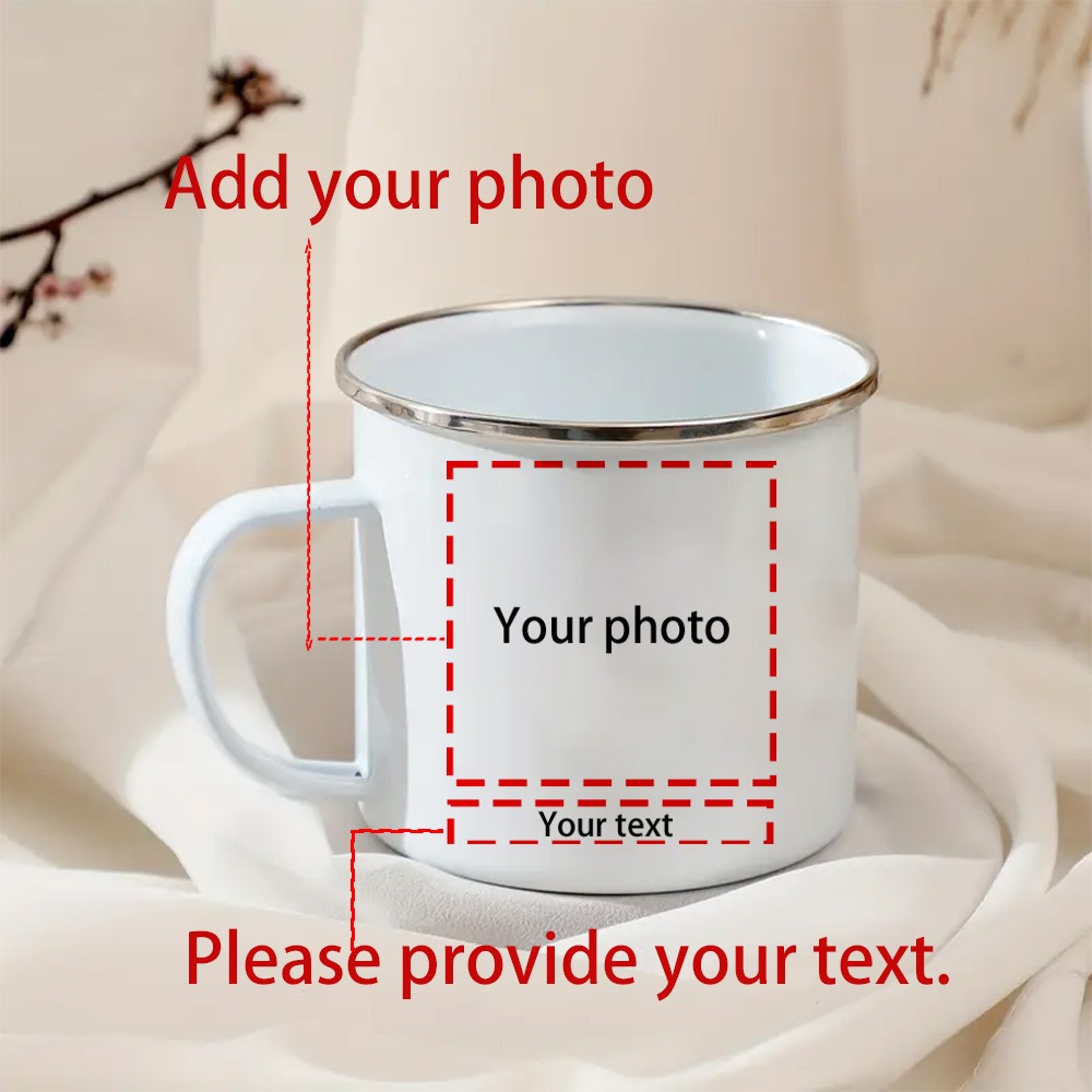 Coffee Tea Name - كوب إينامل مخصص بصورة واسم شخصي