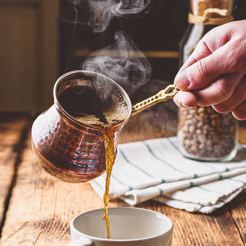 T And Tea Coffee - إبريق قهوة تركي، أدوات نحاسية رقيقة
