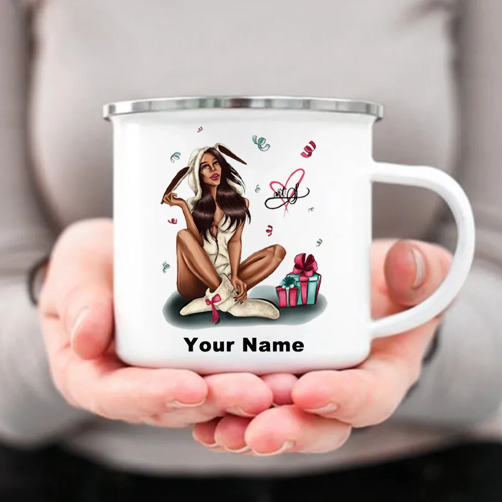 Coffee Tea Name - كوب من المينا مخصص باسمك عليه