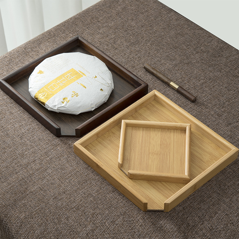 Bamboo Tea Tray - صندوق تقييم الشاي من الخيزران، سكين،