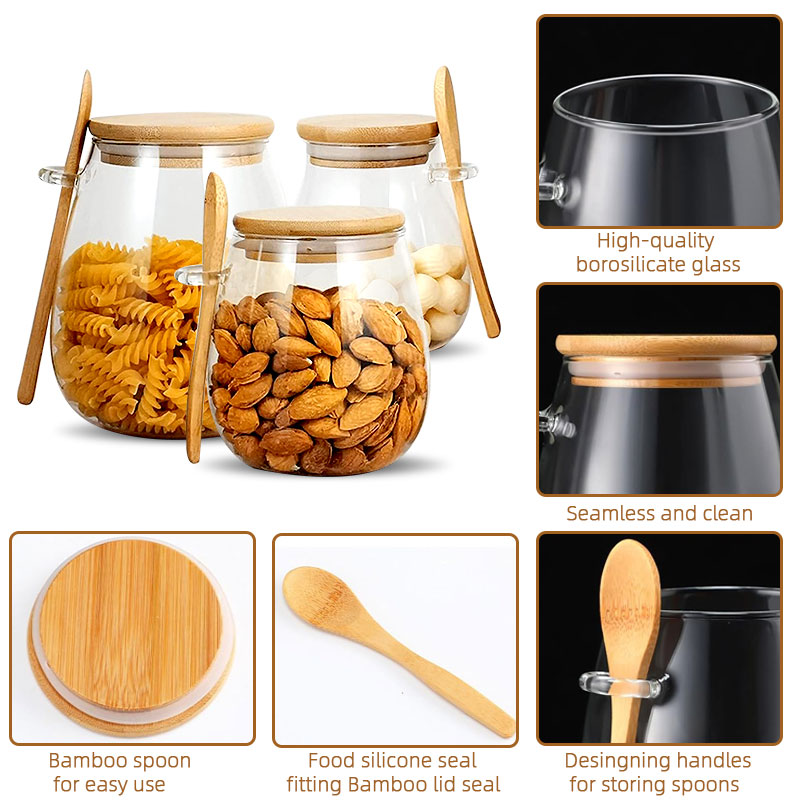 برطمان زجاجي بملعقة وغطاء ، بر - مراجعة Coffee Tea Sugar Container Set وسعره