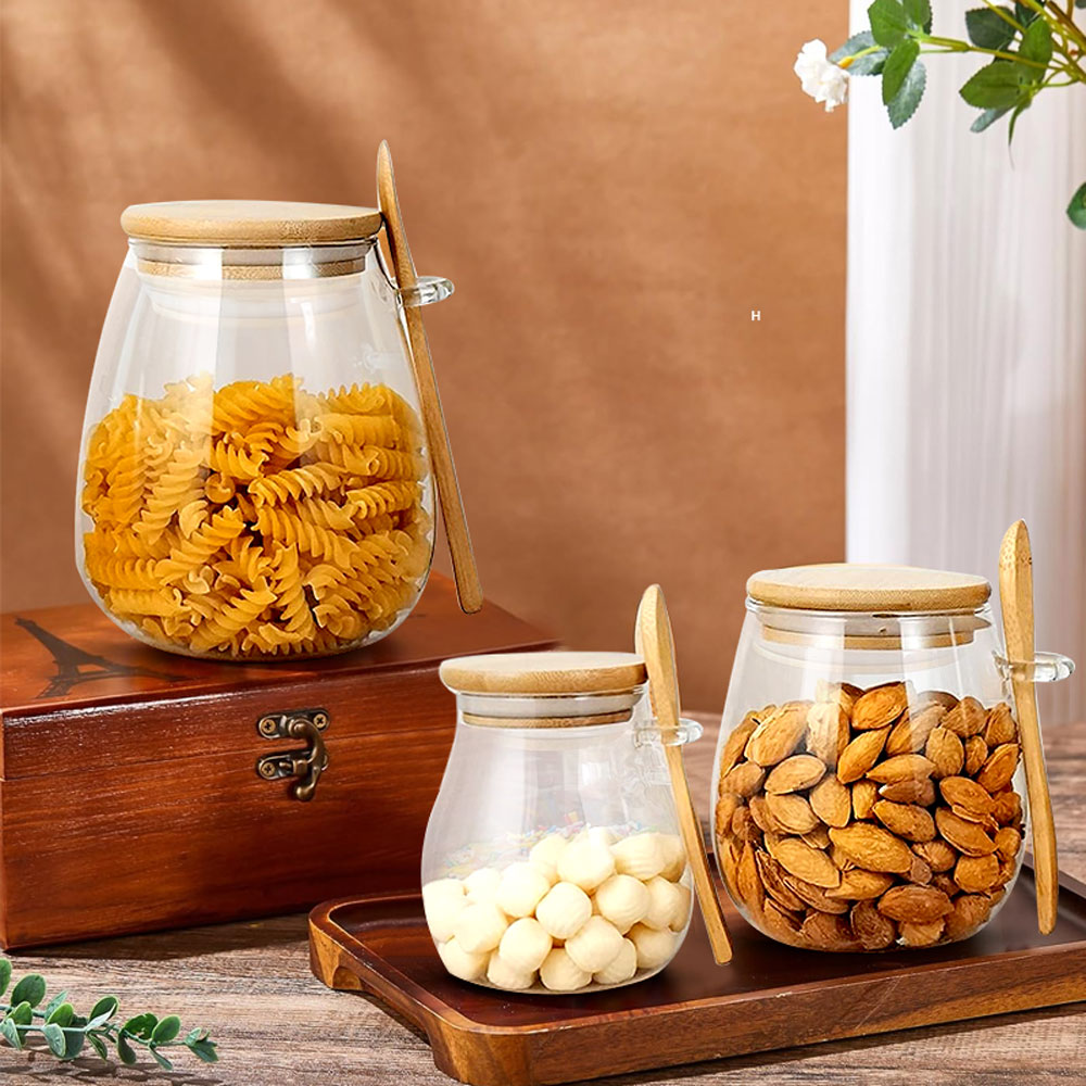 برطمان زجاجي بملعقة وغطاء ، بر - مراجعة Coffee Tea Sugar Container Set وسعره