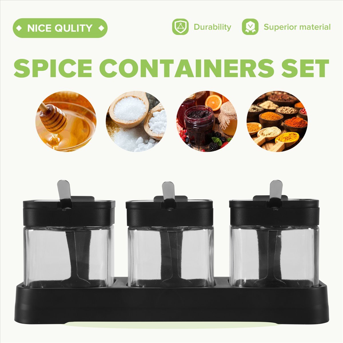 مجموعة أوعية زجاجية لتخزين الت - مراجعة Coffee Tea Sugar Container Set وسعره