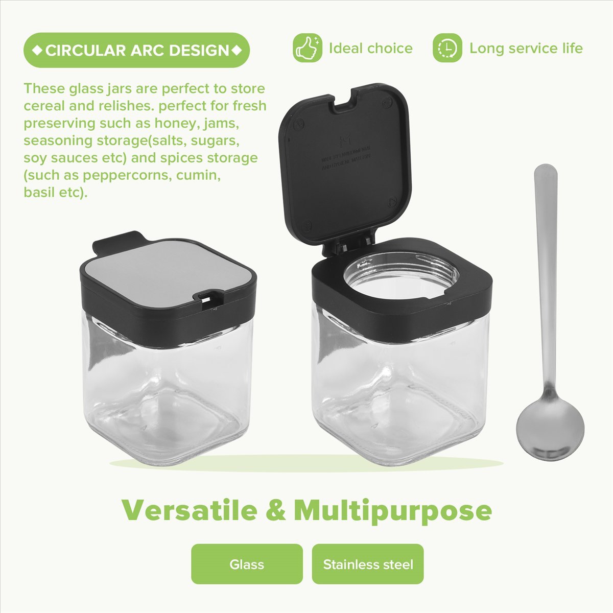 مجموعة أوعية زجاجية لتخزين الت - مراجعة Coffee Tea Sugar Container Set وسعره