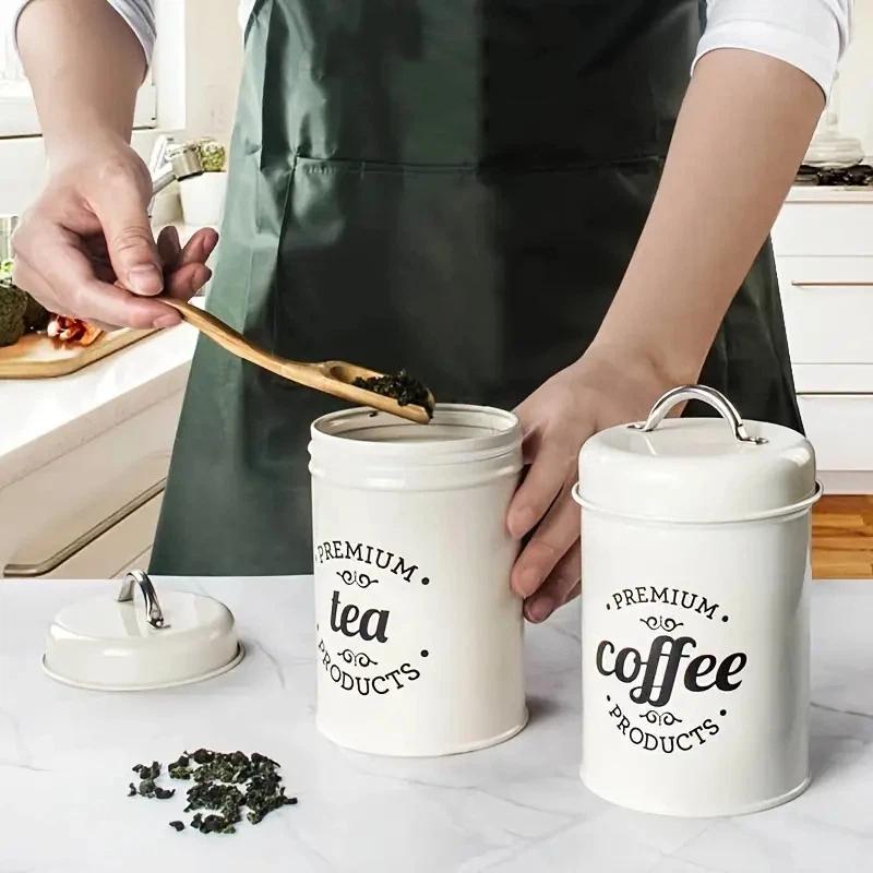 3 قطع من علب تخزين الطعام المع - مراجعة Canister Coffee Sugar Tea وسعره