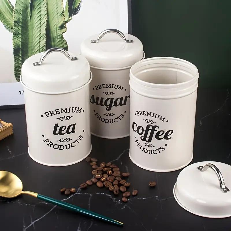 3 قطع من علب تخزين الطعام المع - مراجعة Canister Coffee Sugar Tea وسعره