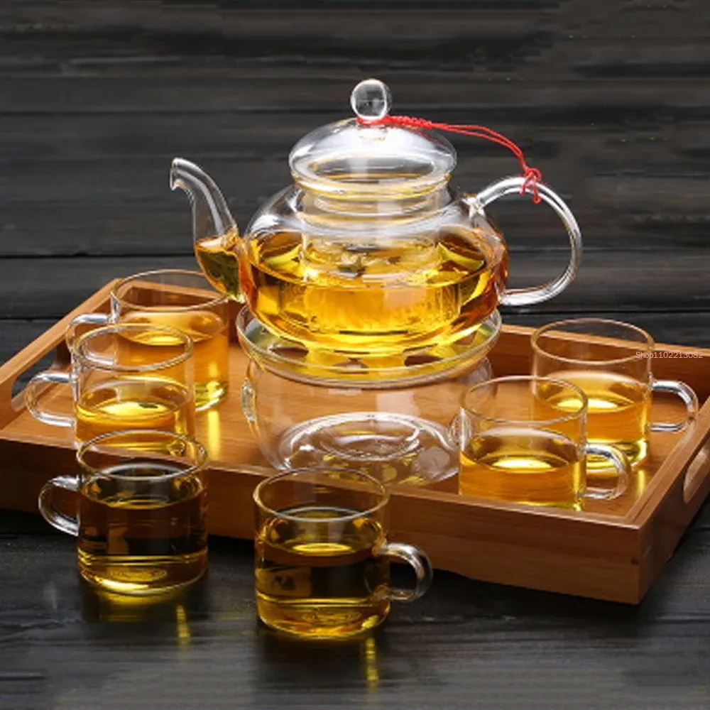 طقم شاي زجاجي أنيق إبريق شاي ا - مراجعة Bamboo Tea Tray وسعره