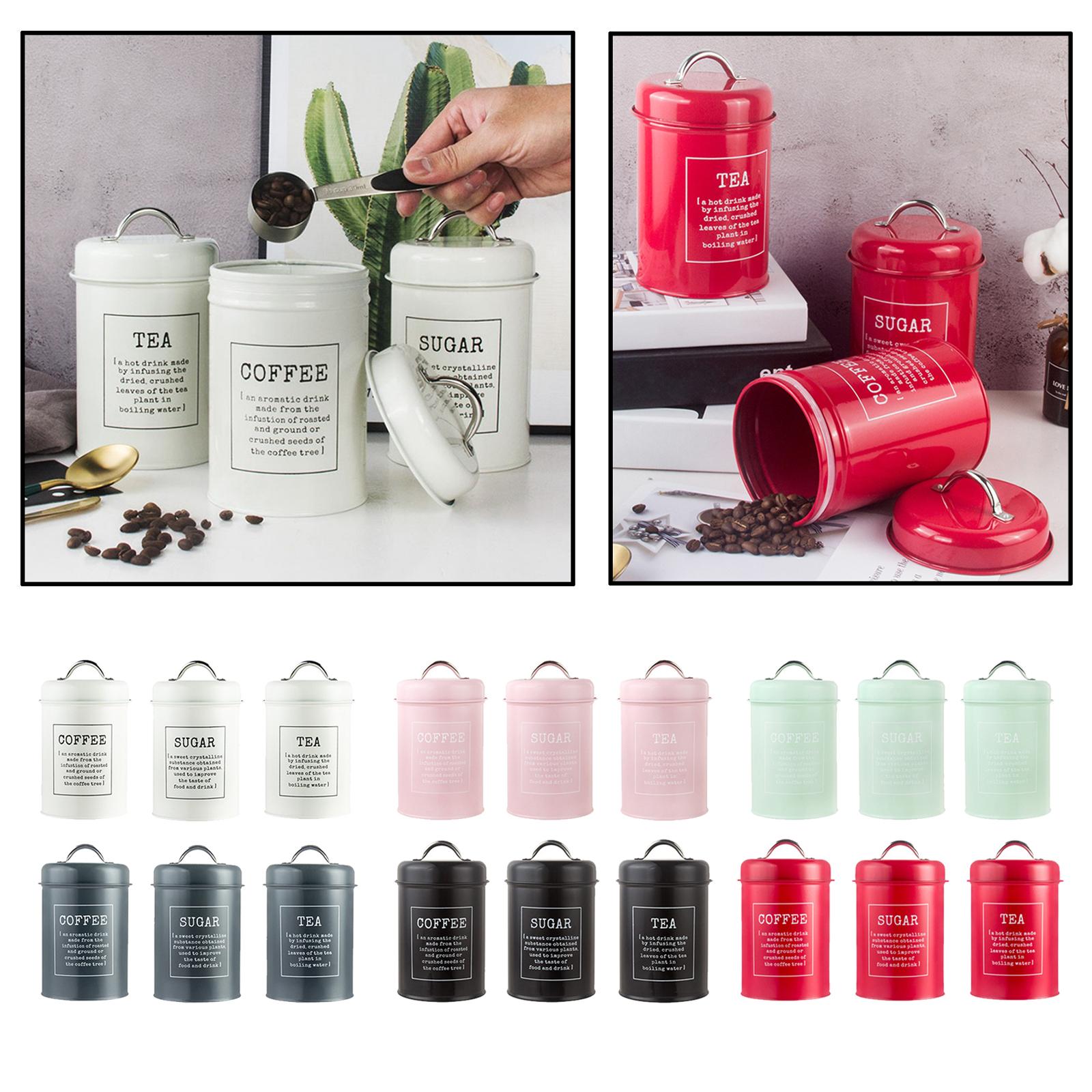 مجموعة من 3 عبوات محكمة الإغلا - مراجعة Canister Coffee Sugar Tea وسعره