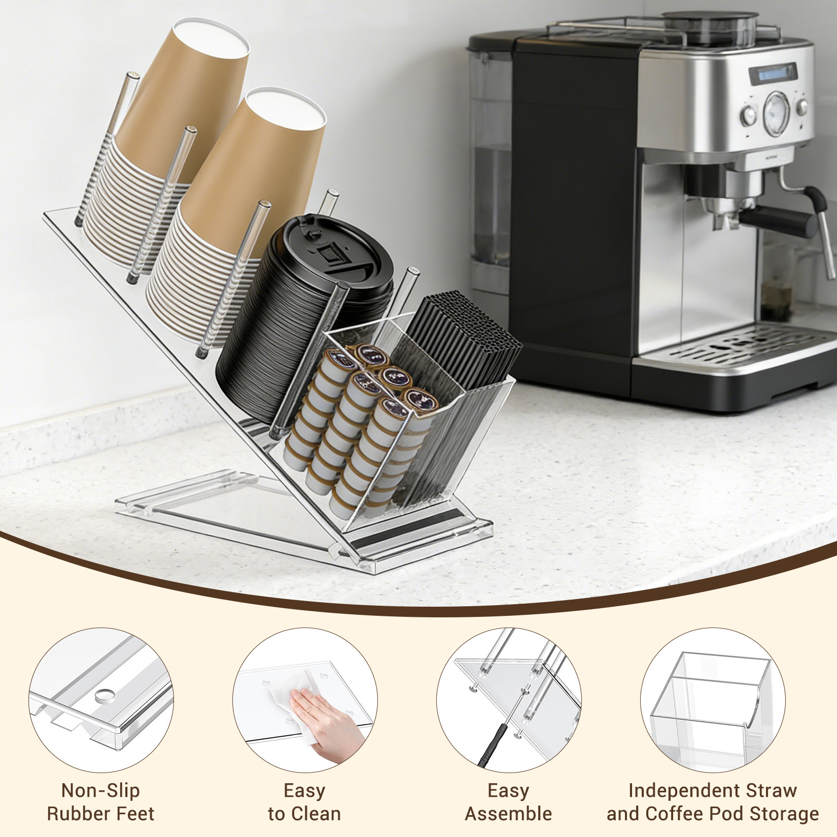 حامل أكواب قهوة أكريليك قابل ل - مراجعة Coffee Tea Cups وسعره