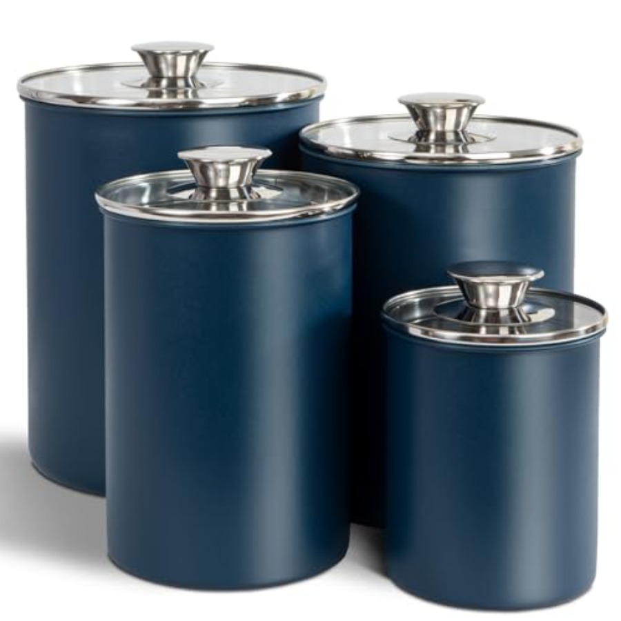 مجموعة حاويات طعام من الفولاذ  - مراجعة Coffee Tea Sugar Container Set وسعره