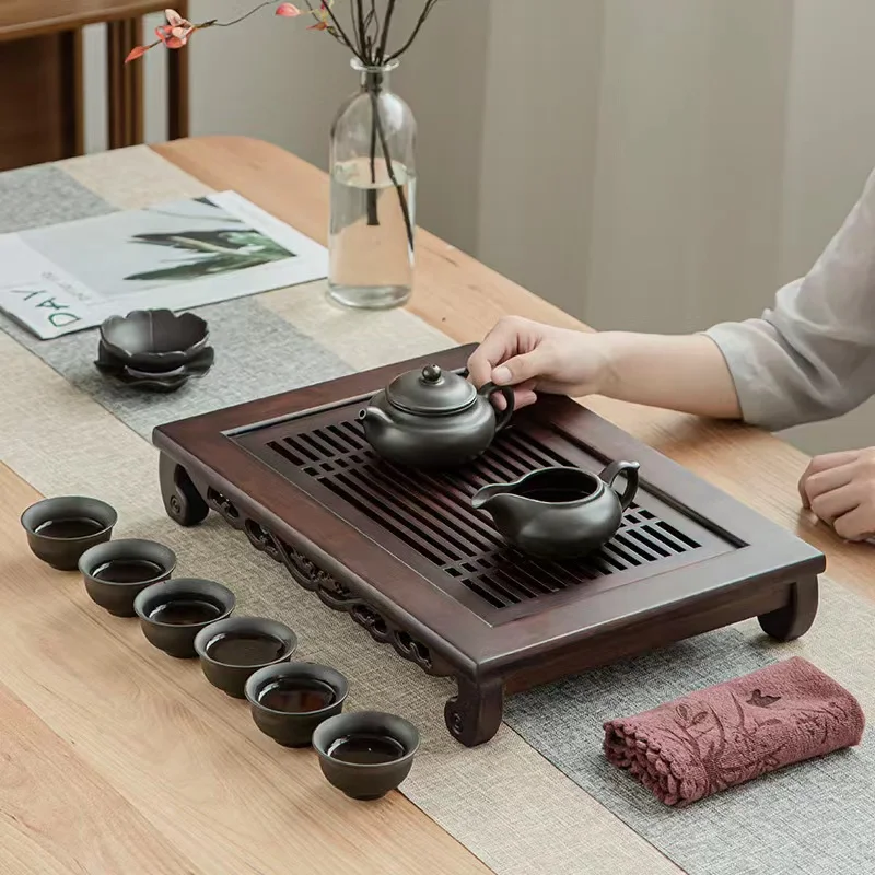 صينية شاي خيزران طبيعية صينية  - مراجعة Bamboo Tea Tray وسعره