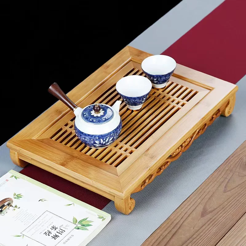 صينية شاي خيزران طبيعية صينية  - مراجعة Bamboo Tea Tray وسعره