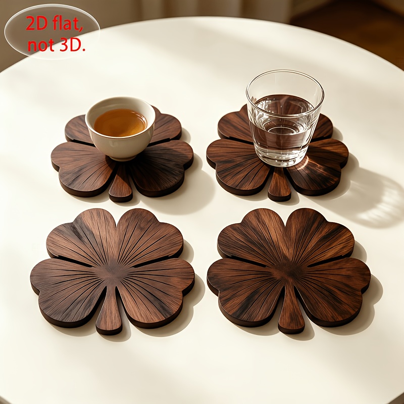4 قطع من حاملات الأكواب الخشبي - مراجعة Coffee Tea Catering وسعره