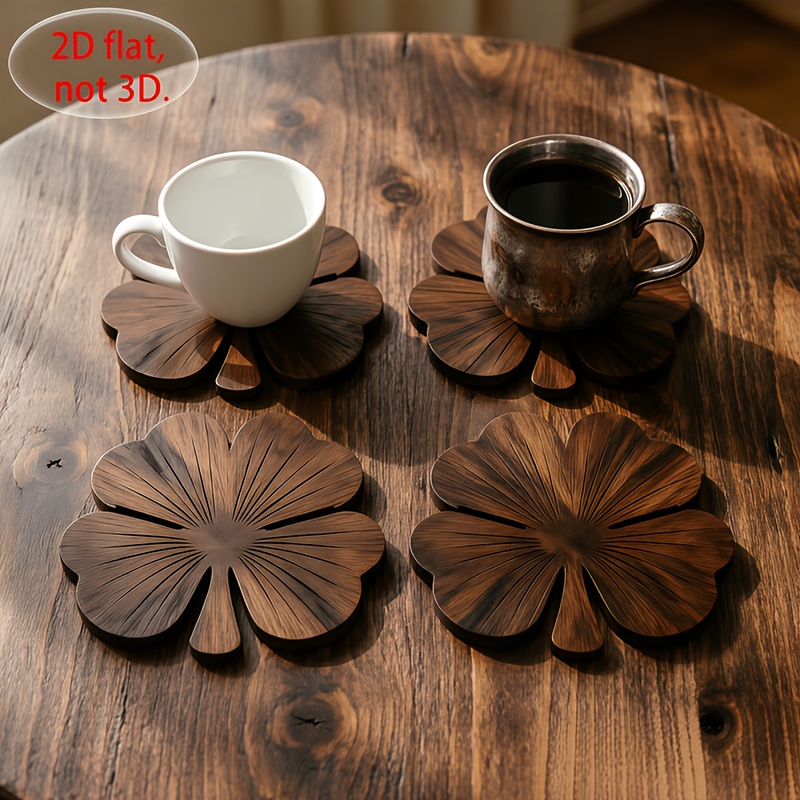 4 قطع من حاملات الأكواب الخشبي - مراجعة Coffee Tea Catering وسعره
