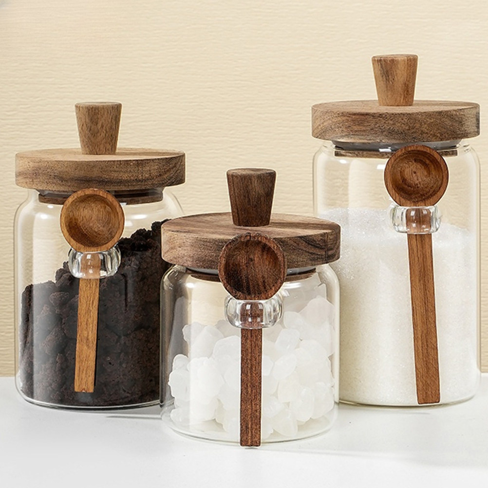 وعاء تخزين طعام زجاجي شفاف بغط - مراجعة Coffee Tea Containers وسعره