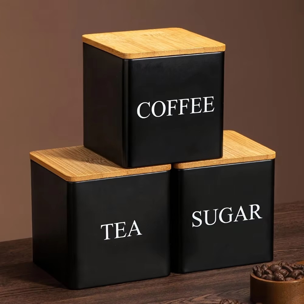 3 قطع من علب تخزين القهوة المع - مراجعة Canister Coffee Sugar Tea وسعره
