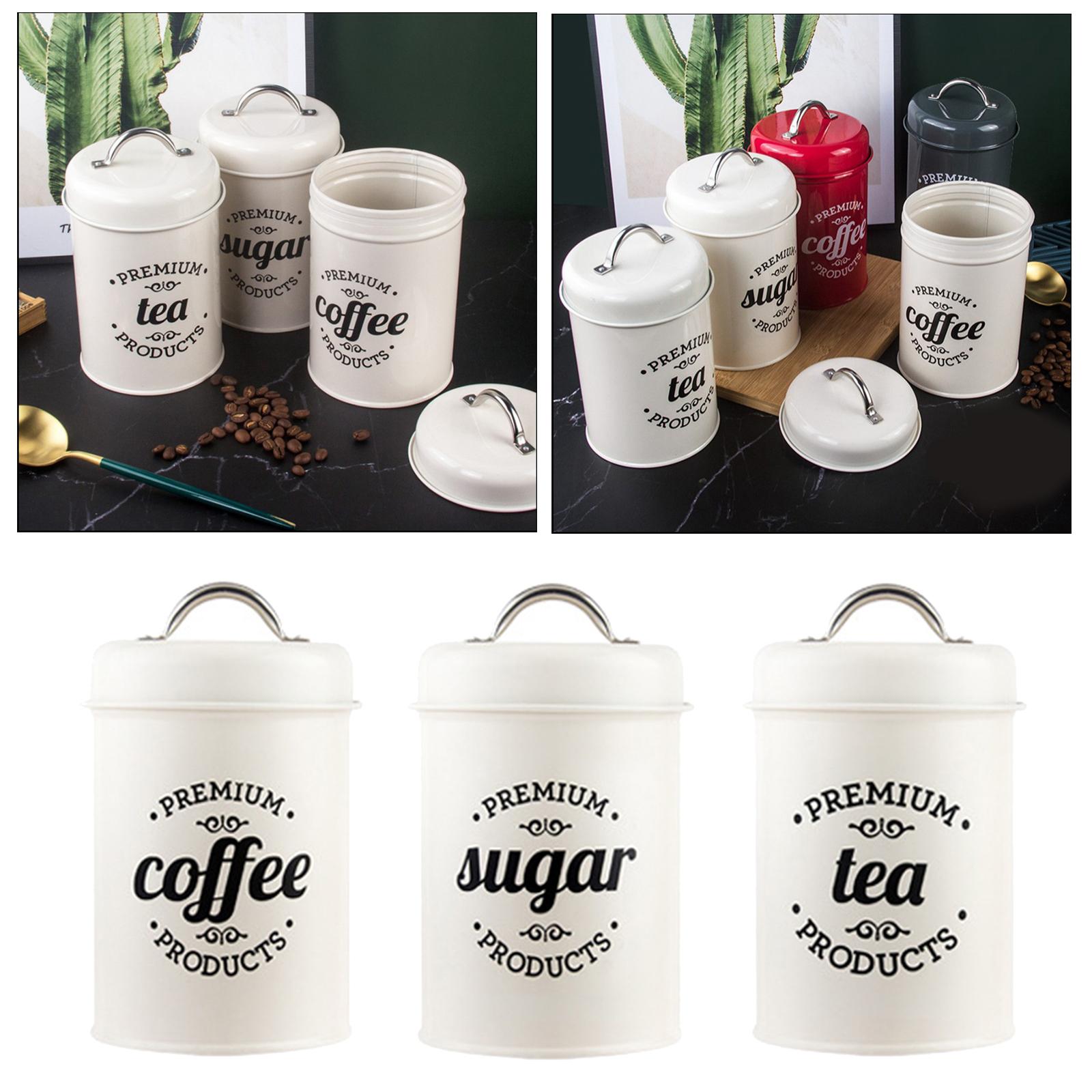 مجموعة علب معدنية للمطبخ لتخزي - مراجعة Canister Coffee Sugar Tea وسعره