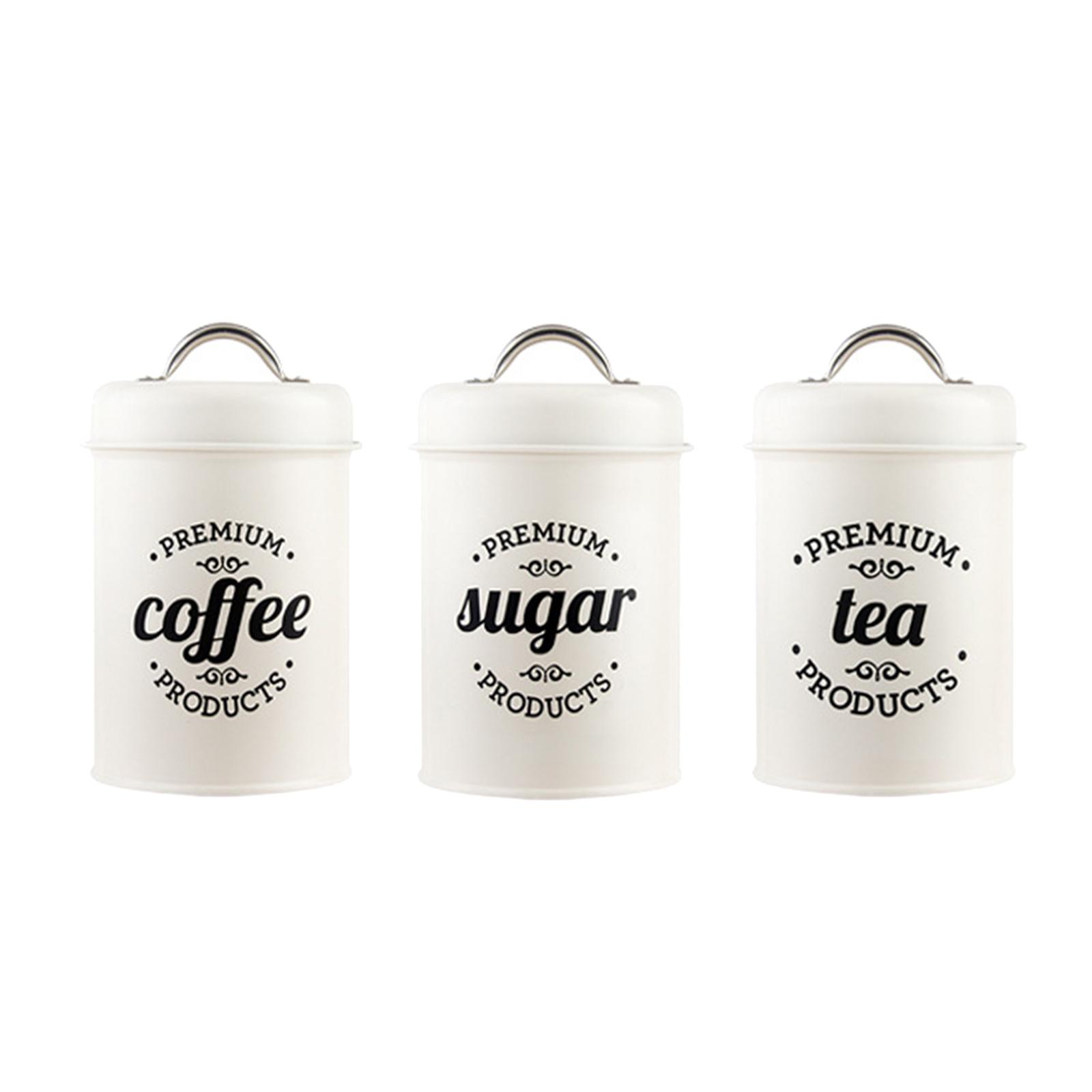 مجموعة علب معدنية للمطبخ لتخزي - مراجعة Canister Coffee Sugar Tea وسعره